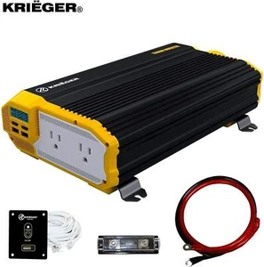 Inversor de potencia Krieger 1500 vatios 12 V dobles tomas de CA 110 V reacondicionadas - Imagen 1 de 4