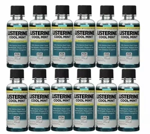 Listerine Cool Mint Antiseptic Mouthwash, Travel Size 3.2 Oz -( Pack of 12 ) - Picture 1 of 8