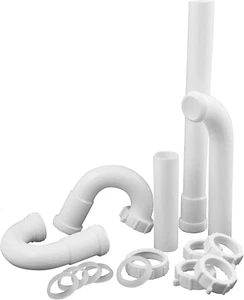 Complete Bathroom Sink Drain Repair Kit, White (15 Piece) - Picture 1 of 12