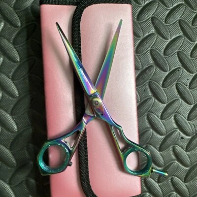 Tesoura de corte de cabelo profissional 6,5 pol. tesoura de barbeiro aço japonês multicolorida - Imagem 1 de 4