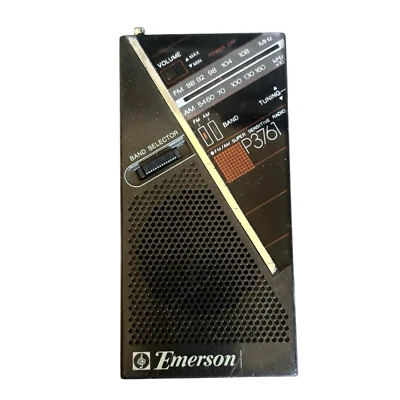 Vintage Emerson P3761 Hand Held AM/FM Radio 9V Battery - TESTED WORKS! - Image 1 of 4