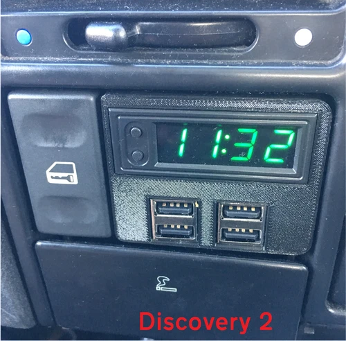 Land Rover Discovery 2 Multi-function USB Clock Kit - GREEN LED Temperature Volt - Image 1 of 1