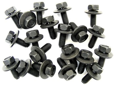 Pernos para carrocería de camión Ford - M6-1,0 x 16 mm de largo - 10 mm hexagonal - 17 mm arandela - 20 pernos - #180 Foto 1 de 4