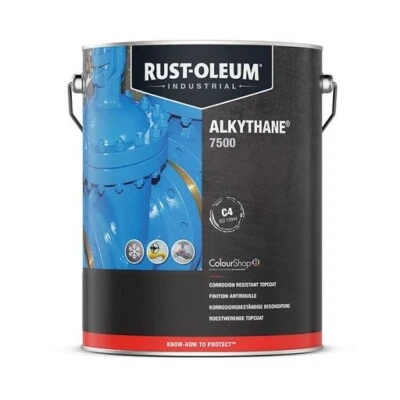 Rust-Oleum Alkythane 7500 Dark Grey Gloss Anti Corrosion Metal Paint 5L - Image 1 of 3