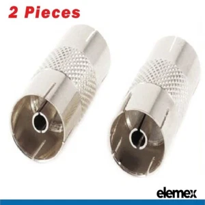 2x PAL Female to Female RF TV Plug Extension Connector /Adapter - GENDER CHANGE - Bild 1 von 2