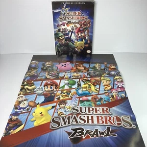 Nintendo Super Smash Bros Brawl Premiere Edition Prima Game Guide + Poster USED - Picture 1 of 17