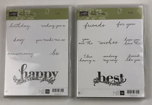 Stampin Up! Rubber Stamp HAPPY WISHES 2 Box Set 16 Stamps - Picture 1 of 11