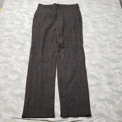 Vintage L.L. Bean Pants Mens 36x32 Gray Wool Blend Heavy Hunting Logger Check - Image 1 of 4