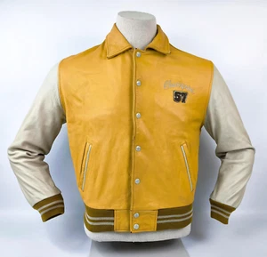 Chevignon Lederjacke gelb / natur Gr. S vintage `57 - Bild 1 von 13