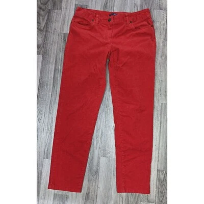 Lands End Womens Size 2 Petite Straight Leg Fit 1 Red Corduroy Pants - Image 1 of 4