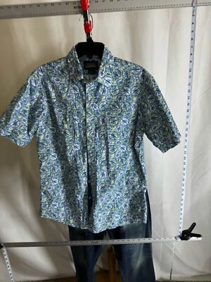 Daniel Cremieux Premium Denim Geometric Artwork SHORT SLEEVE BUTTON UP SHIRT M  - Image 1 of 4