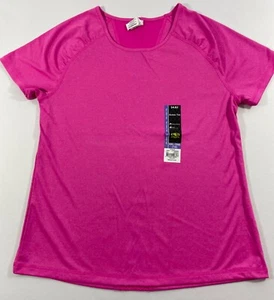 GIRLS ATHLETIC WORKS ACTIVE TEE DRI WORKS W/ MESH BACK STRIPE SIZE XXL (18) - Picture 1 of 3