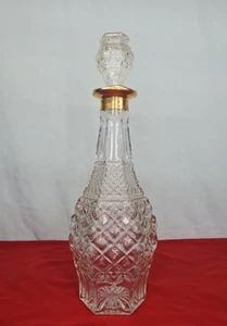 Wine Whiskey Decanter Liqour Bottle w/Gold Rim VTG Anchor Hocking Wexford - Picture 1 of 15