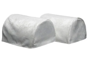 Jacquard Damask Antimacassar Pair of Round Arm Caps Sofa Furniture Protector - Picture 1 of 2