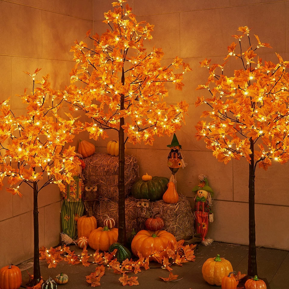Árbol de Arce Iluminado Artificial 4+5+6FT 288LED Blanco Cálido Decoraciones de Otoño Interior... Foto 1 de 4