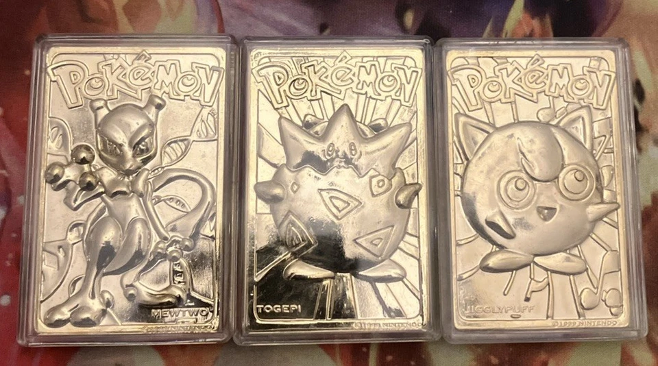 1999 Pokemon 23 K Gold Plated Mewtwo, Togepi And Jigglypuff. - Image 1 of 4