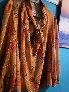 Anthology Plus Size Ladies  Chiffon pussy cat Bow Blouse Size32 - Picture 1 of 3