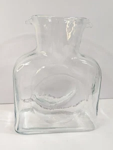Blenko 384 Art Vetro Caraffa Acqua Bottiglia Vaso Trasparente 36oz Alto 8" - Foto 1 di 5