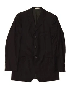 MOSCHINO Mens 3 Button Blazer Jacket IT 52 XL Black Pinstripe Virgin Wool CY02 - Picture 1 of 3