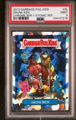 2013 Garbage Pail Kids #9b Drunk Ken Chrome Series 1 Atomic Refractor Mint PSA 9 - Image 1 of 3