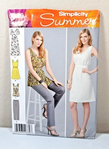 Simplicity Summer Pattern 0330 Miss Pullover Dresses Or Tunic & Pants Sz 4 To 26 - Picture 1 of 3