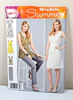 Simplicity Summer Pattern 0330 Miss Pullover Dresses Or Tunic & Pants Sz 4 To 26 - Image 1 of 3