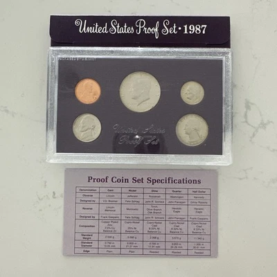 1987 US Mint Proof 5-Coin Set with OGP & COA - Image 1 of 4