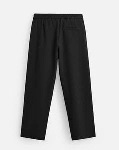 Zara Black Straight Elastic Band Pull On Dress Pants With Pockets Sz XL - Picture 1 of 8
