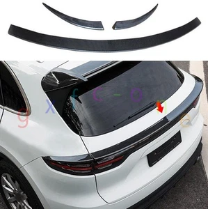 For Porsche 2019-2023 Cayenne Carbon Fiber Rear Tail Door Spoiler Wing Lip 3PCS - Foto 1 di 13