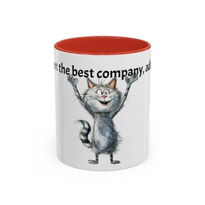 "Wenn Sie die beste Gesellschaft wollen, adoptieren Sie eine Katze!" Katze Kunst Malerei Kaffeebecher Haustier - Bild 1 von 63