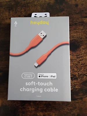 Heyday 6ft  USB-A  Cable Soft Touch- Coral - Image 1 of 4