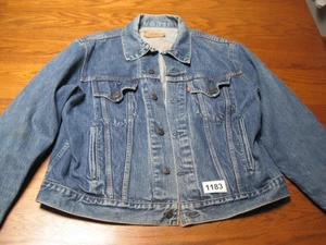 Vintage Levi's Denim Trucker Jacket Type 3 Sz 46 USA Made 70506-0216 Dark - Picture 1 of 19