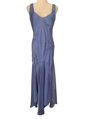 Vestido de Noche Adrianna Papell Años 90 De Colección Nuevo con Etiquetas Azul Cuentas Asimétrico Hada Talla 8  Foto 1 de 4