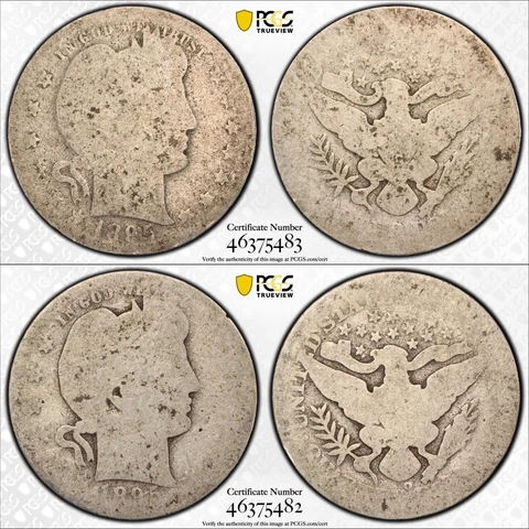 1895/1895-O Barber Quarter PCGS FR02 Silver Lowball Coin Set 25C Cover