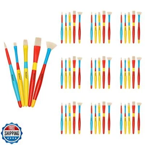 MEEDEN Pennelli per Pittura per Bambini: 10 Confezioni/50 Pezzi Rotondo Piatto e Ventaglio Bambini Paintb - Foto 1 di 5