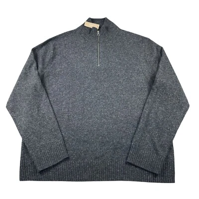 J.Crew Gray Rugged Merino Wool Blend 1/2 Zip Mens Pullover Sweater Size 2XL - Image 1 of 4