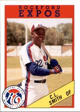 1990 Rockford Expos Litho Center #25 C.L. Smith Youngstown Ohio OH Baseball Card