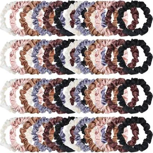 48 Pieces Satin Hair Scrunchies Elastic Silk Hair Bands Ponytail Holders Mult... - Picture 1 of 6