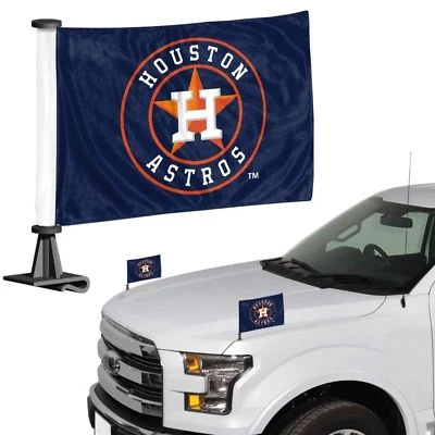 Houston Astros MLB Ambassador Car Flag Hood / Trunk 2 Piece Set-New - Image 1 of 4