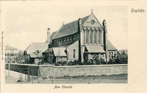 PRINTED POSTCARD OF THE NEW CHURCH, HOYLAKE, (NEAR LIVERPOOL) BY CHESHIRE WRENCH - Picture 1 of 2