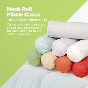 Funda de almohada enrollable para cuello de tela de lino natural - Funda de almohada suave lavable para cuello - Imagen 1 de 13
