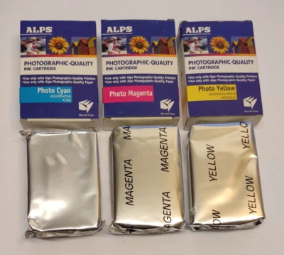 3x ALPS MD cassetta inchiostro nastro a colori FOTO YMC 105814-00 MD serie micro stampante a secco