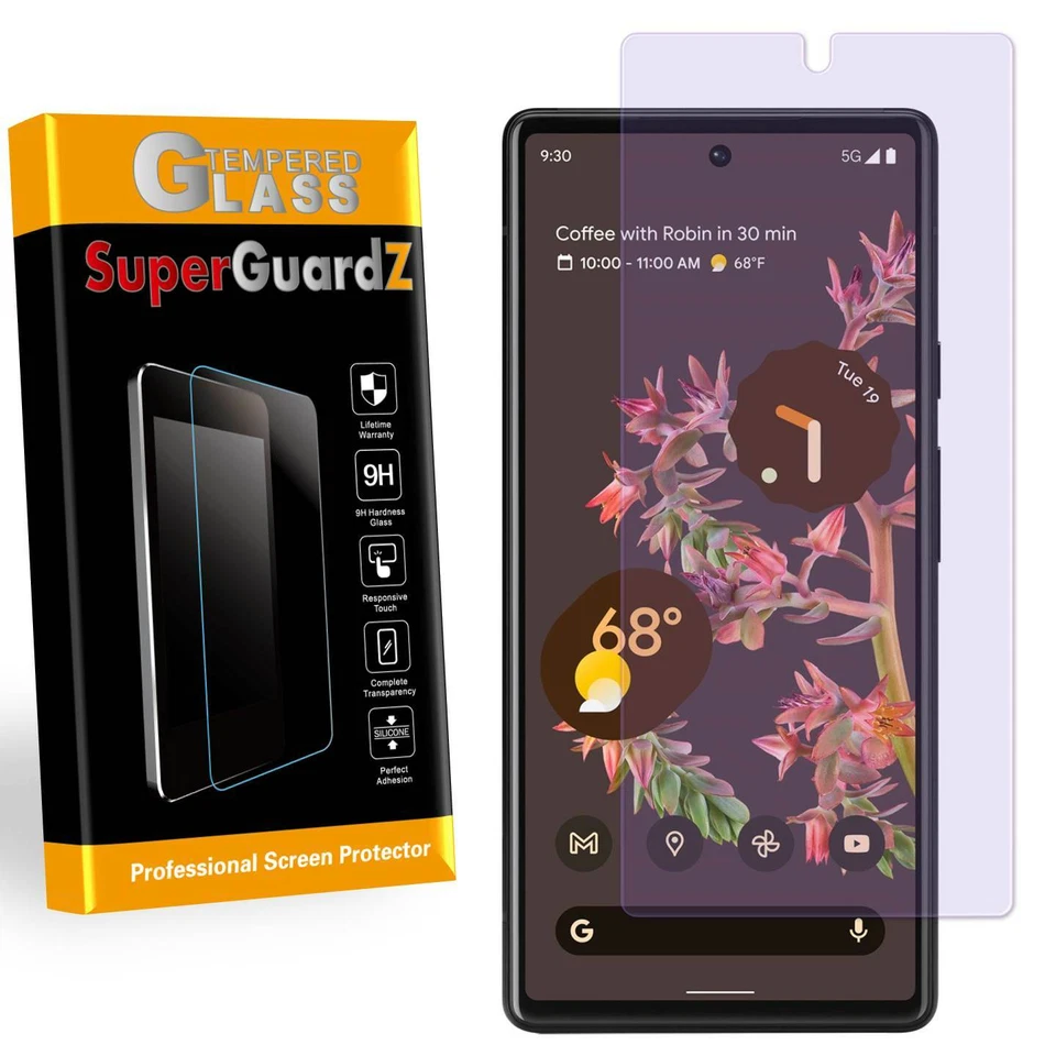 Protector de pantalla de vidrio templado anti luz azul protector para Google Pixel 6 Foto 1 de 4