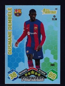 Topps Match Attax Calcio 2023/2024 Barcelona Dembelé 458 Heritage FOIL - Picture 1 of 1