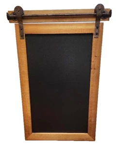 Wood Framed Wall-Mounted Chalkboard Sign 14-1/8"w x 23-3/4"h x 3/4" deep - Picture 1 of 5