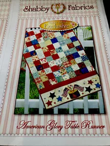 Patrón de corredor de mesa American Glory de Shabby Fabrics usado - Imagen 1 de 7