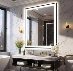 LED Dimmable Lighted Bathroom Mirror - Picture 1 of 5