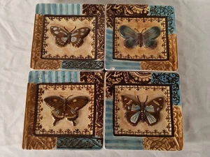 Set 4 Kimberly Polosen MWW Market Mini Plates Back to the Garden 4.5" Butterfly - Picture 1 of 9