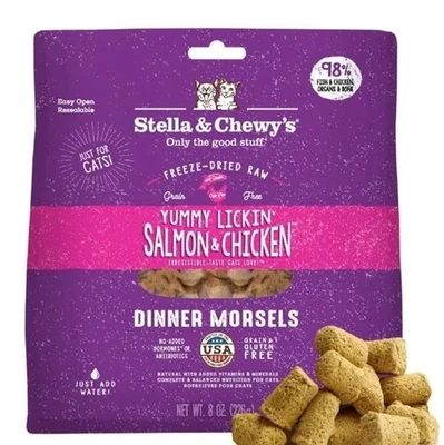 8oz Stella & Chewy's Freeze-Dried Raw Chicken & Salmon Dinner Morsels CATS 06/26 - Image 1 of 4