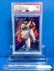 #60/125 Clayton Kershaw PSA 9! Topps Finest 2025 - raro refractor púrpura #296 - Imagen 1 de 3